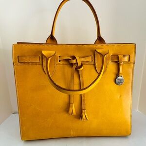 Authentic Dooney & Boorke Women’s Alto Yellow Leather Tote Bag